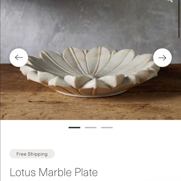 Gorgeous genuine white marble lotus flower plate dish decorative object 11” - Picture 9 of 13